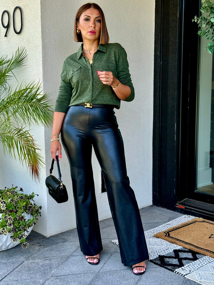 Commando Faux Leather Wide Leg Pant - premiumvoguevanity