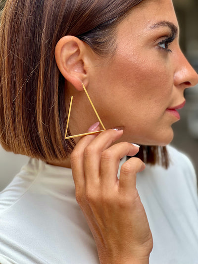 Geo Triangle Hoop Earring