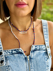 Love Huatana Necklace (Red/Blue) by LA Blonde Aux Bijoux - premiumvoguevanity