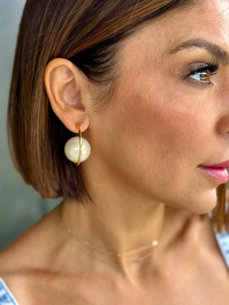 Pearl Hoop Earrings - premiumvoguevanity