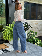 Sugar And Spice Barrel Jean by Free People - premiumvoguevanity