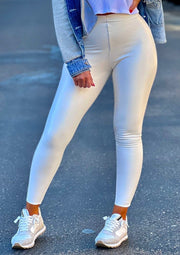 Commando Faux Leather Leggings (White) - premiumvoguevanity