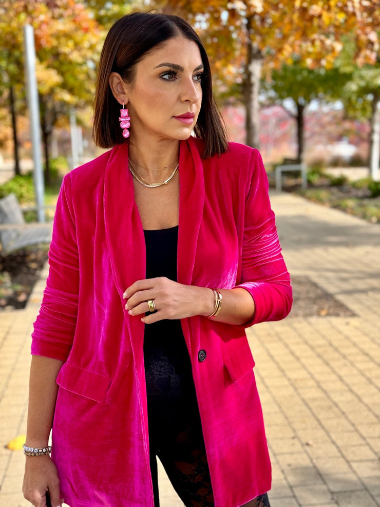 Melanie Velvet Blazer - premiumvoguevanity